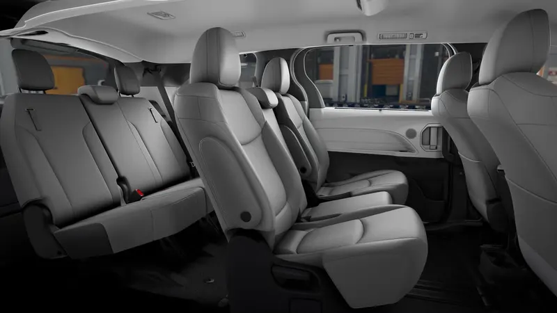 Minivan second and third row seats